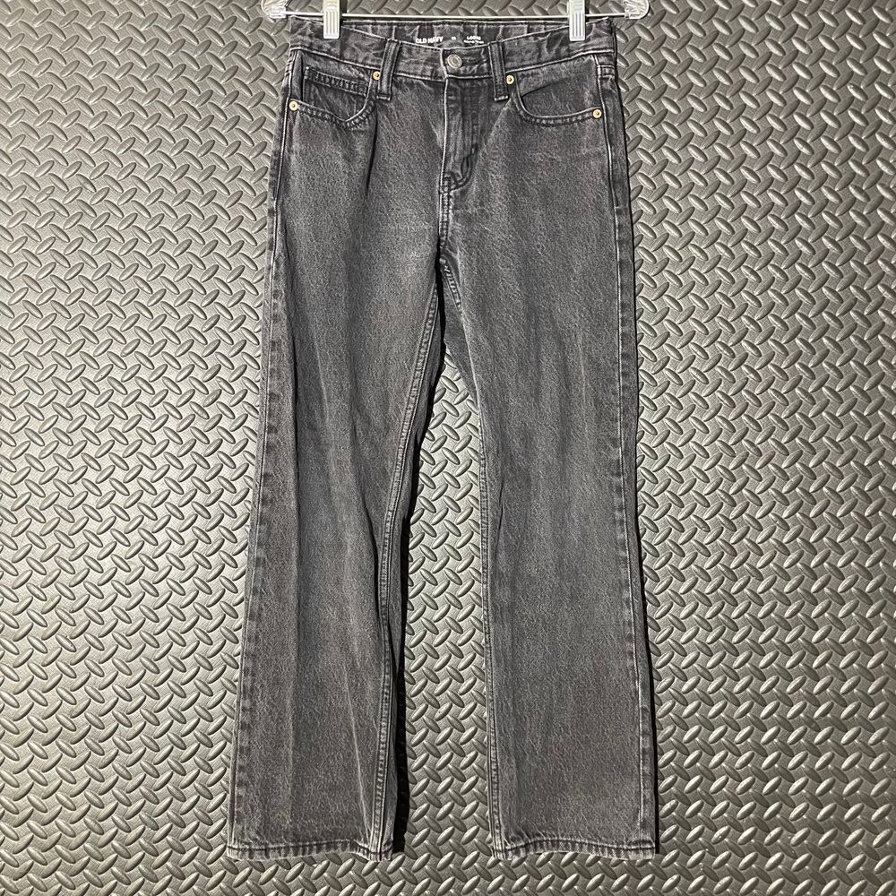 Vintage Y2K Old Navy Loose Fit Built in Tough Black Faded Denim Jeans Youth Sz10 - Picture 1 of 6